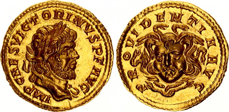 Roman Empire Aureus 269 AD Victorianus
Gold 4,69 g; Obv: IMPVICTORINVSPFAVG - L...