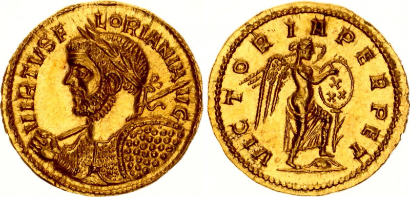 Roman Empire Aureus 276 AD Florian
Gold 4.55 g; Obv: VIRTVSFLORIANIAVG - Laurea...