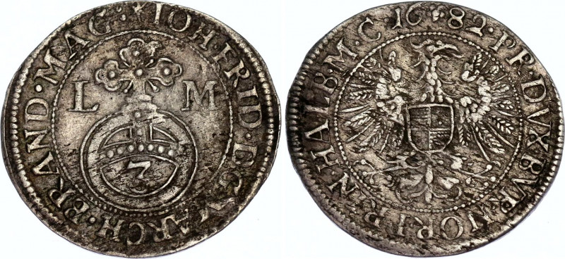 German States Brandenburg-Ansbach 3 Kreuzer 1682
KM# 81; N# 88481; Silver; Joha...