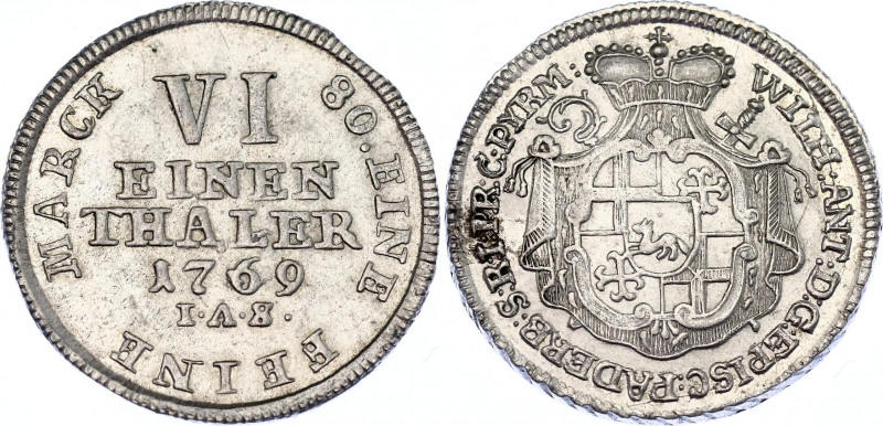 German States Paderborn 1/6 Taler 1769 IAS
KM# 237; Schwede 338; Weingärtner 22...