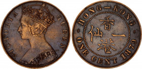 Hong Kong 1 Cent 1879
KM# 4.1; N# 5657; Victoria; XF.