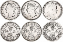 Hong Kong 3 x 5 Cent 1899 - 1904
KM# 5; N# 3079; Silver; Victoria; VF/XF.