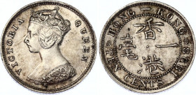 Hong Kong 10 Cents 1898
KM# 6.3, N# 7325; Silver; Victoria; AUNC