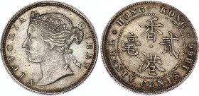 Hong Kong 20 Cents 1866
KM# 7, N# 4417; Silver; Victoria; AUNC with minor hairlines