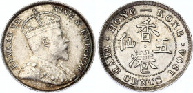 Hong Kong 5 Cents 1904
KM# 12, N# 18653; Silver; Edward VII; XF+