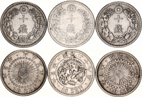 Japan 3 x 10 Sen 1895 - 1914
Y# 23, 29, 36; Silver; VF/XF.