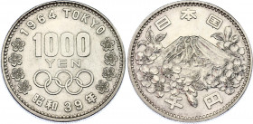 Japan 1000 Yen 1964 (39)
Y# 80; JNDA# 03-1; N# 14007; Silver; Shōwa; Summer Olympics in Tokyo 1964; UNC