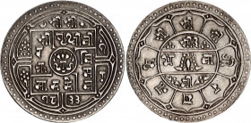 Nepal 2 Mohars 1911 VS 1833
KM# 656; N# 56458; Silver; Prithvi Bir Bikram; AUNC Toned