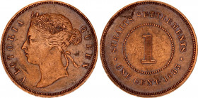 Straits Settlements 1 Cent 1883
KM# 9; N# 3363; Victoria; XF.