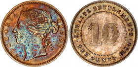 Straits Settlements 10 Cents 1894
KM# 11, N# 11570; Silver; Victoria; AUNC with amazing toning
