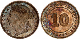 Straits Settlements 10 Cents 1896
KM# 11, N# 11570; Silver; Victoria; XF/AUNC with amazing toning