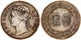 Straits Settlements 20 Cents 1899
KM# 12, N# 12776; Silver; Victoria; XF