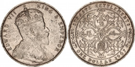 Straits Settlements 1 Dollar 1907
KM# 26, N# 12779; Silver; Edward VII; XF-
