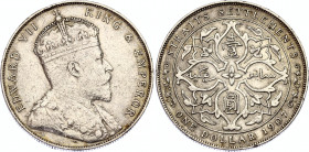 Straits Settlements 1 Dollar 1907 H
KM# 26: Y# 25a; N# 12779; Silver 20,17g.; AUNC