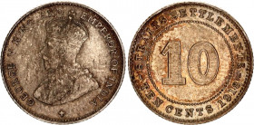 Straits Settlements 10 Cents 1918
KM# 29a, N# 12775; Silver; George V; UNC
