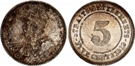 Straits Settlements 5 Cents 1919
KM# 31, N# 12772; Silver; George V; UNC
