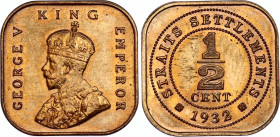 Straits Settlements 1/2 Cent 1932
KM# 37, N# 15225; George V; UNC