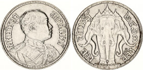 Thailand 2 Salung - 1/2 Baht 1920 (2463)
Y# 44a; N# 13748; Silver; Rama VI; UNC.
