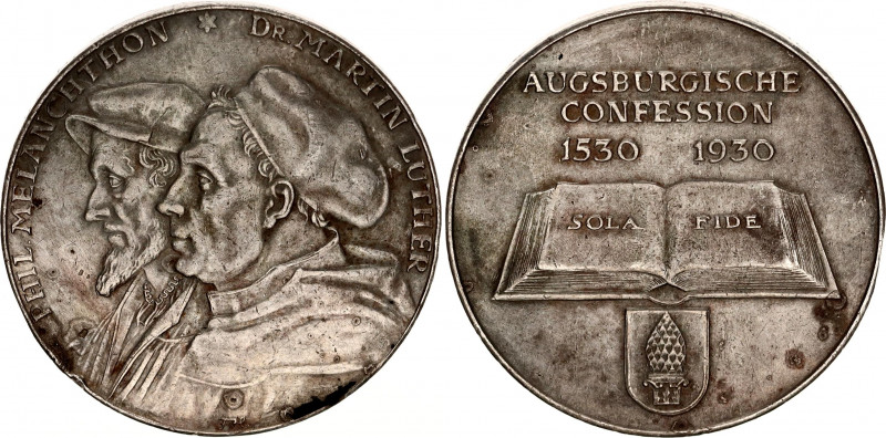 Germany - Weimar Republic Silver Medal "400th Anniversary of the Augsburg Confes...