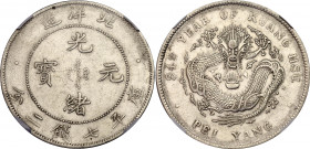 China Chihli 1 Dollar 1908 (34) NGC AU Details
L&M# 465; Y# 73.2; N# 3847; SIlver