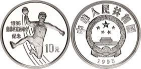China 10 Yuan 1995
KM# 759; N# 163797; Silver; 1996 Summer Olympics in Atlanta - Handball; Mintage 30000; UNC Proof
