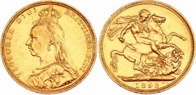 Australia 1 Sovereign 1893 M
KM# 10; N# 28487; Gold (.917) 7.99 g.; Victoria; MInt: Melbourne; XF-