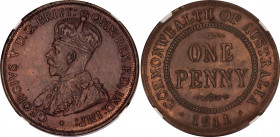 Australia 1 Penny 1911 NGC UNC
KM# 23, N# 1269; Bronze; George V; NGC UNC Det. edge filing