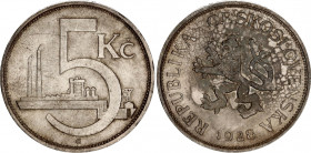 Czechoslovakia 5 Korun 1928
KM# 11, N# 1227; Silver; UNC with mint luster