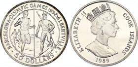 Cook Islands 50 Dollars 1989
KM# 60, N# 84933; Silver., Proof; Summer & Winter Olympics