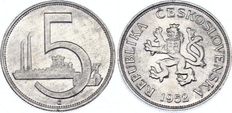 Czechoslovakia 5 Korun 1952
KM# 34, N# 19985; Aluminium; Not released for circu...