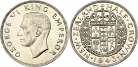 New Zealand 1/2 Crown 1943
KM# 11; N# 18187; Silver; George VI; Mint: London; UNC Luster