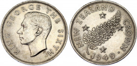 New Zealand 1 Crown 1949
KM# 22; N# 13915; Silver; George VI; Royal Visit; Mint: London; UNC Toned