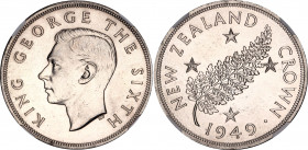 New Zealand 1 Crown 1949 NGC MS 61
KM# 22, N# 13915; Silver; George VI; Royal Visit