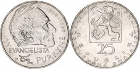 Czechoslovakia 25 Korun 1969
KM# 66, N# 39931; Silver; 100th Anniversary of Death of J. E. Purkyne; UNC