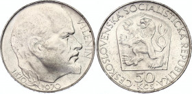 Czechoslovakia 50 Korun 1970
KM# 70; Silver; Vladimir Iljitsch Uljanow; UNC