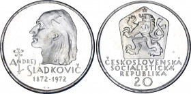 Czechoslovakia 20 Korun 1972 Sladkovic Proof
KM# 76; Centennial - Death of Andrej Sladkovic. Silver, Proof. Mintage 5000 Only. In Original sealed box...