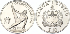 Samoa 10 Tala 1993
KM# 97, N# 85098; Silver., Proof; Olympiad 1996; Gymnastics