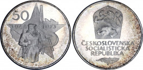 Czechoslovakia 50 Korun 1973 Unor Proof
KM# 78; 25th Anniversary of Victorious February. 25. VÝROČÍ VÍTĚZNÉHO ÚNORA. Silver, Proof. Mintage 5000 Only...