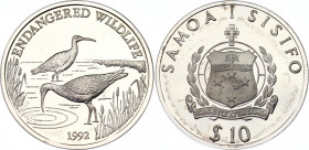 Samoa 10 Tala 1992
KM# 98, N# 80743; Silver., Proof; Endangered Wildlife Series
