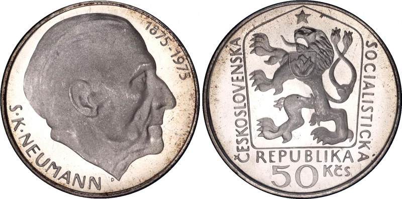 Czechoslovakia 50 Korun 1975 Neumann Proof
KM# 83; Stanislav Kostka Neumann. Si...