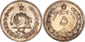 Iran 5 Rials 1932 AH 1311
KM# 1131, N# 8950; Silver; Rezā Pahlavī; AUNC with minor hairlines