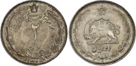 Iran 2 Rials 1944 AH 1323
KM# 1144, N# 22438; Silver; Mohammad Rezā Pahlavī; UNC with mint luster