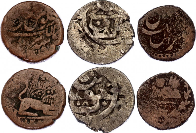 Iran Lot of 3 Coins 19th Century
Copper; Silver; Various Dates & Denominations;...