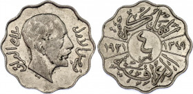 Iraq 4 Fils 1931 AH 1349
KM# 97, N# 8599; Faisal I; XF