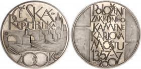 Czech Republic 200 Korun 2007
KM# 92, N# 30939; Silver., Proof; 650th Anniversary of the Laying of the Foundation Stone of the Charles Bridge in Prag...