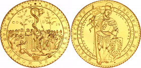 Czech Republic Plague Gold Medal 2020 "COVID-19"
Gold (.999) 31.1 g., 44 mm.; "Morová medaile"; By Mgr. Petr Soušek, ČNS, ANTIQUANOVA; Silver Obv: SV...