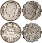 Iraq 10 & 50 Fils 1937 - 1938 AH 1356 - 1357
KM# 103, 104; With Silver; Ghazi I; VF/XF.