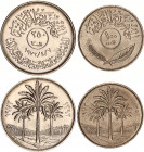 Iraq 100 - 250 Fils 1972 AH 1392
KM# 129, 135; 25th Anniversary of Arabic Ba'ath party; UNC