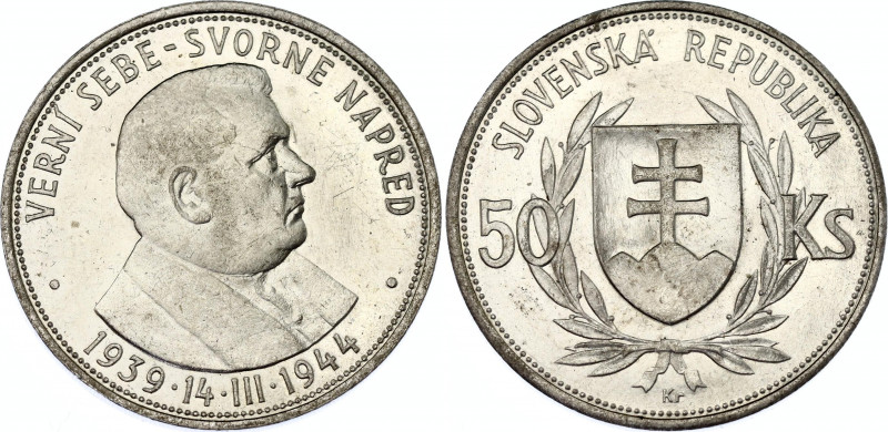 Slovakia 50 Korun 1944
KM# 10; Schön# 10; N# 6088; Silver; Fifth Anniversary of...