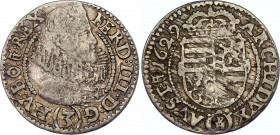 Austria 3 Kreuzer 1629 PH
Her# 53b; Halačka 1335a; N# 83557; Silver; Ferdinand III; Mint: Glatz; VF+